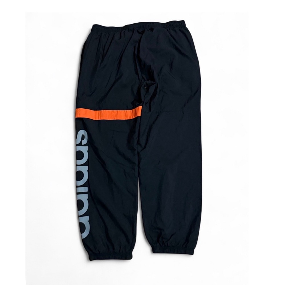 Adidas Mens Y2K Track Pants Black Orange Stripe Nylon Windbreaker Joggers 2XL - Picture 3 of 7